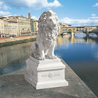 Design Toscano Lion of Florence Sentinel Indoor/Outdoor Animal Statue, 28 Inch Tall, Cast Stone Resin, Antique Stone Finish - Che Cose Belle