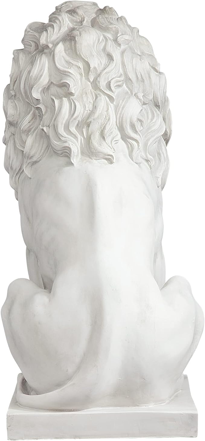 Design Toscano Lion of Florence Sentinel Indoor/Outdoor Animal Statue, 28 Inch Tall, Cast Stone Resin, Antique Stone Finish - Che Cose Belle