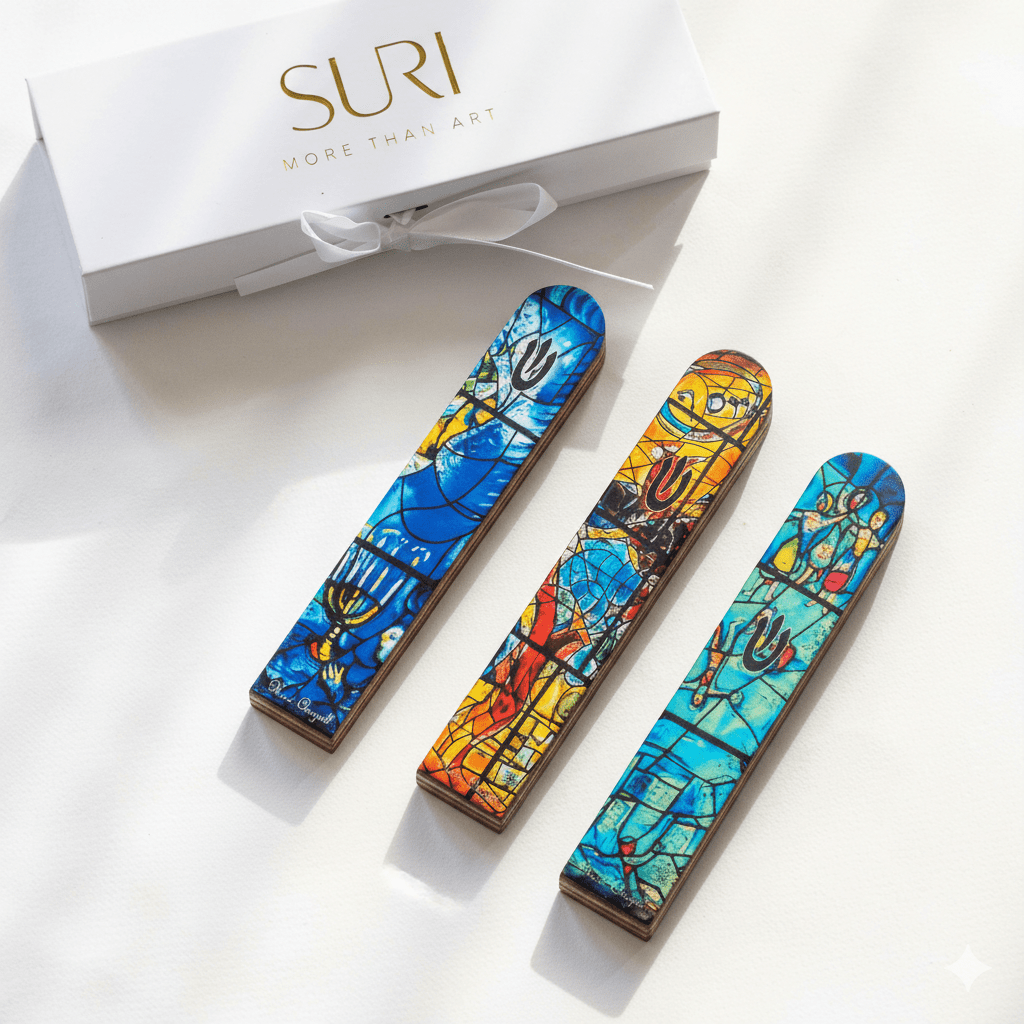 Designed Wooden Mezuzah Case – Modern Judaica Art | Chagall Series - Che Cose Belle