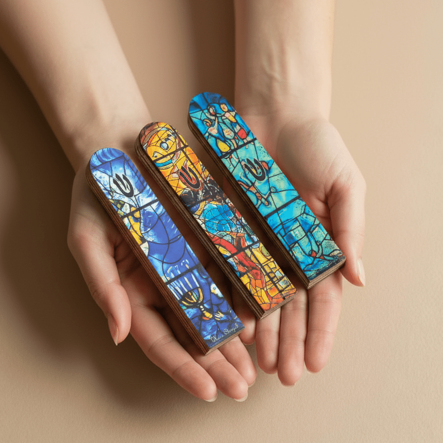 Designed Wooden Mezuzah Case – Modern Judaica Art | Chagall Series - Che Cose Belle