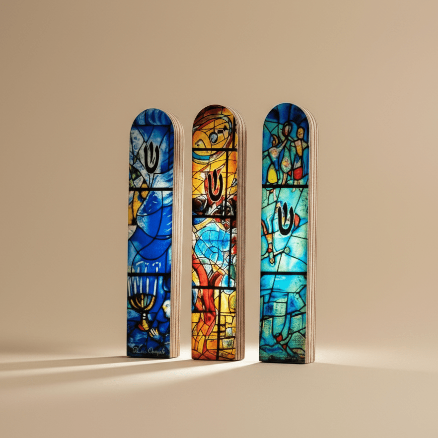 Designed Wooden Mezuzah Case – Modern Judaica Art | Chagall Series - Che Cose Belle