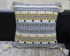 Designer Striped Pillow with Mini Poms and Tassels 20"x20" - Che Cose Belle