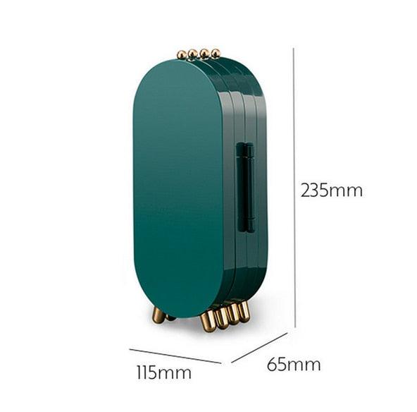 Desktop Jewelry Storage Box Multilayer Dustproof Earrings Rings Necklaces Display Holder Case for Women Jewelry Organizer Box Collapsible Earring Holder Jewelry Organizer Box with Mirror Earring Necklace Jewelry Box Organizer - Che Cose Belle