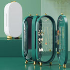 Desktop Jewelry Storage Box Multilayer Dustproof Earrings Rings Necklaces Display Holder Case for Women Jewelry Organizer Box Collapsible Earring Holder Jewelry Organizer Box with Mirror Earring Necklace Jewelry Box Organizer - Che Cose Belle