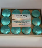 Destination Shower Steamers Gift Set with 12 Aromatherapy Shower Bombs - 100% Essential Oil Blends - fun - summery scents - Che Cose Belle