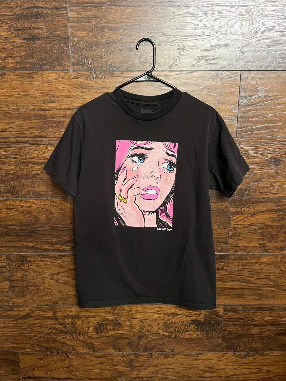 DGK Skate Tee - DGK All Day Crying Pop Art Girl T-shirt - M - Che Cose Belle