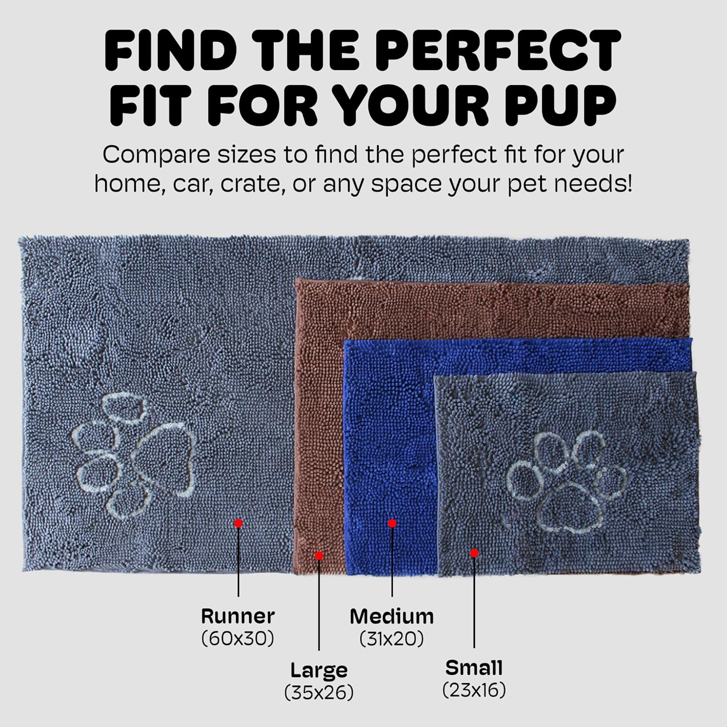 DGS Dirty Dog Doormat Runner Microfiber Mud & Water Trapping Floor Mat - Che Cose Belle