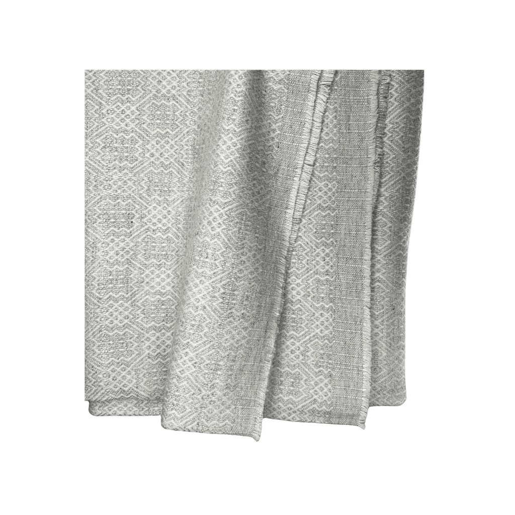 Dhanvi Patterned Cashmere Blanket - Light Grey - Che Cose Belle
