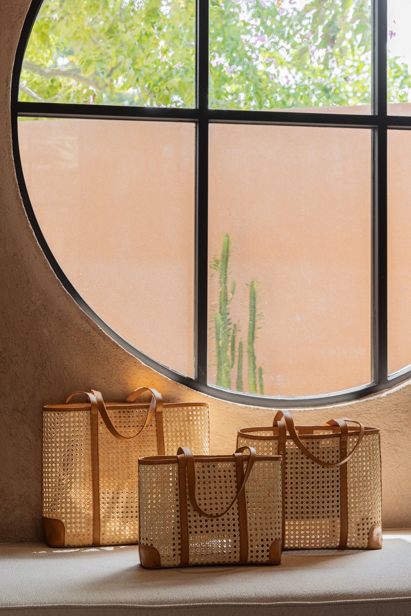 Dian Leather and Rattan Tote Bag - Che Cose Belle