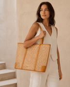 Dian Leather and Rattan Tote Bag - Che Cose Belle