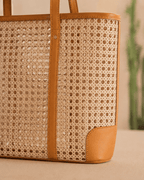 Dian Leather and Rattan Tote Bag - Che Cose Belle