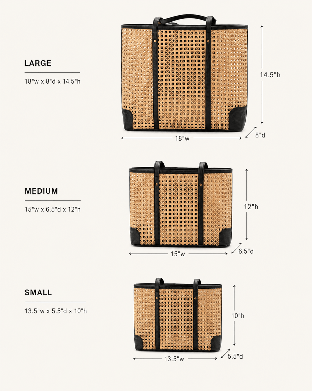 Dian Leather and Rattan Tote Bag - Che Cose Belle