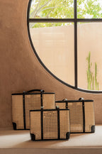 Dian Leather and Rattan Tote Bag - Che Cose Belle