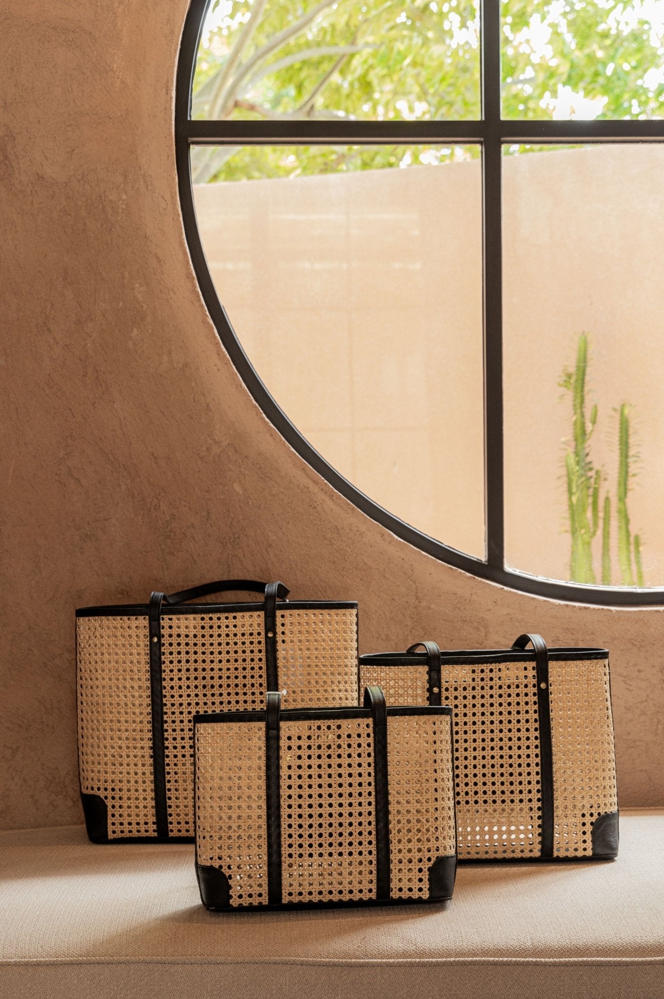 Dian Leather and Rattan Tote Bag - Che Cose Belle