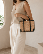 Dian Leather and Rattan Tote Bag - Che Cose Belle