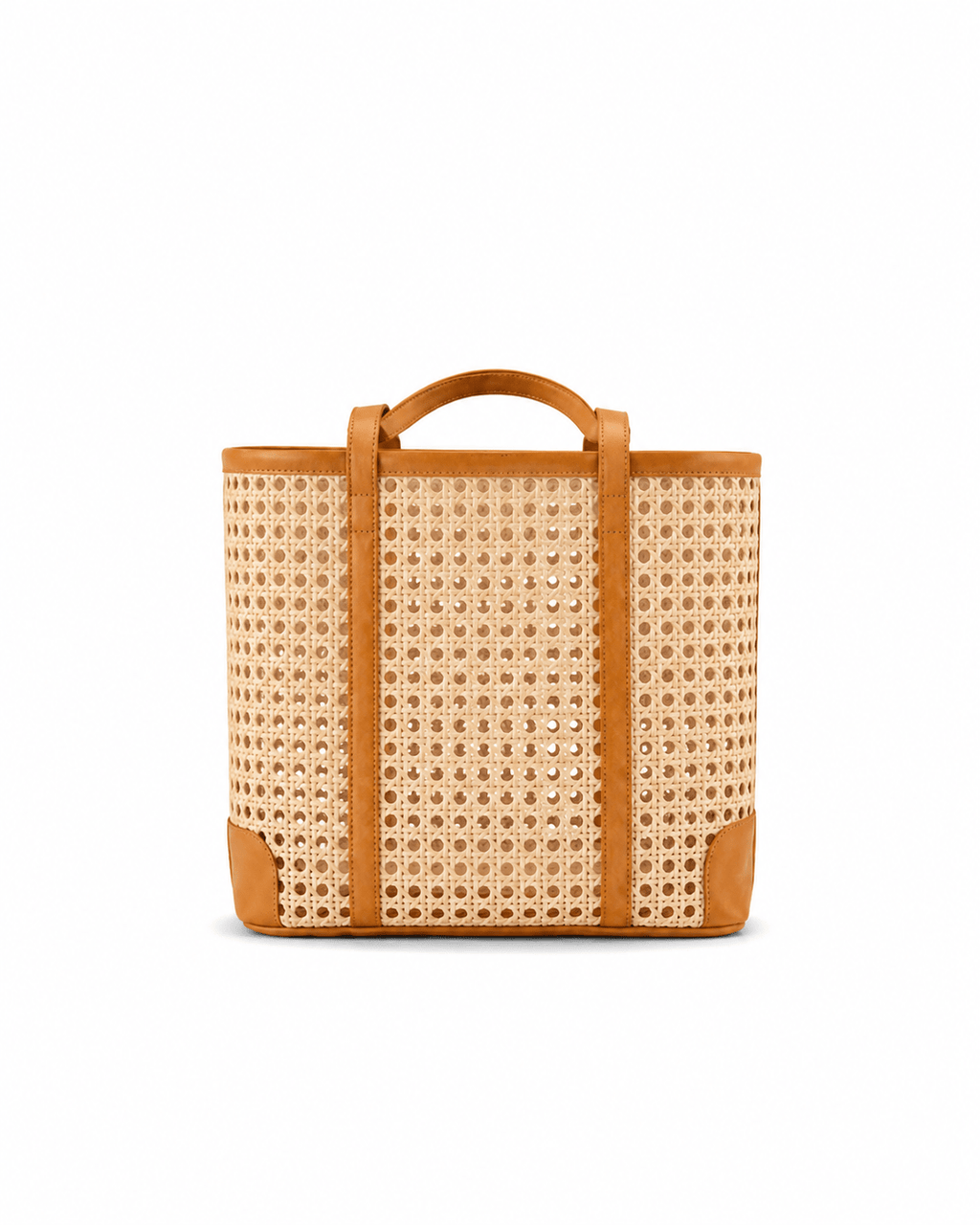 Dian Leather and Rattan Tote Bag - Che Cose Belle