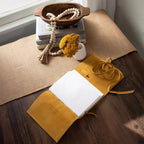Dijon Yellow Suede Journal w/ Organic Cotton Paper: Large - Che Cose Belle