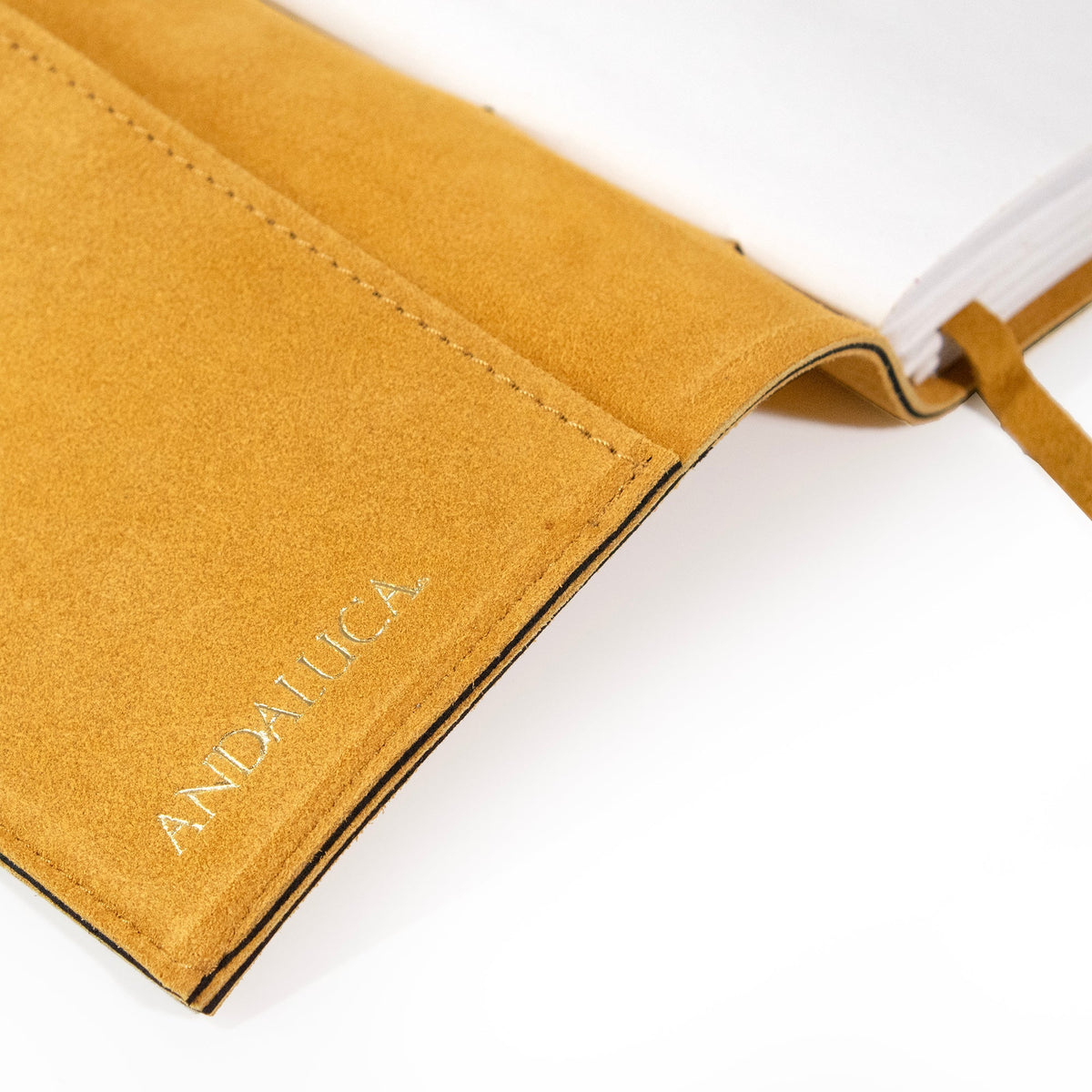 Dijon Yellow Suede Journal w/ Organic Cotton Paper: Large - Che Cose Belle