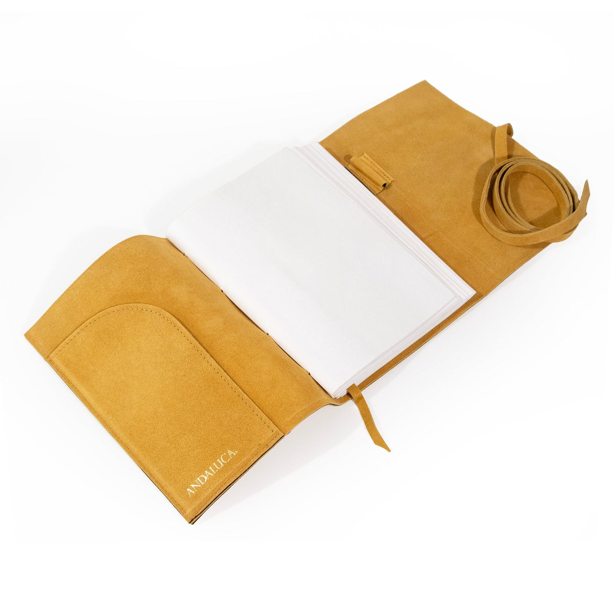 Dijon Yellow Suede Journal w/ Organic Cotton Paper: Large - Che Cose Belle