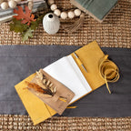 Dijon Yellow Suede Journal w/ Organic Cotton Paper: Large - Che Cose Belle