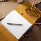 Dijon Yellow Suede Journal w/ Organic Cotton Paper: Large - Che Cose Belle