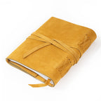 Dijon Yellow Suede Journal w/ Organic Cotton Paper: Large - Che Cose Belle