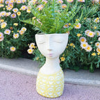 DiliComing Face Planter - Pots for Indoor Plants - 11 Inch Tall Planters for Flowers Head Planter with Drainage for Patio Yard Garden Succulent Pots Garden Décor 6 x 6 x 11 Inch - Che Cose Belle