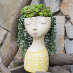 DiliComing Face Planter - Pots for Indoor Plants - 11 Inch Tall Planters for Flowers Head Planter with Drainage for Patio Yard Garden Succulent Pots Garden Décor 6 x 6 x 11 Inch - Che Cose Belle