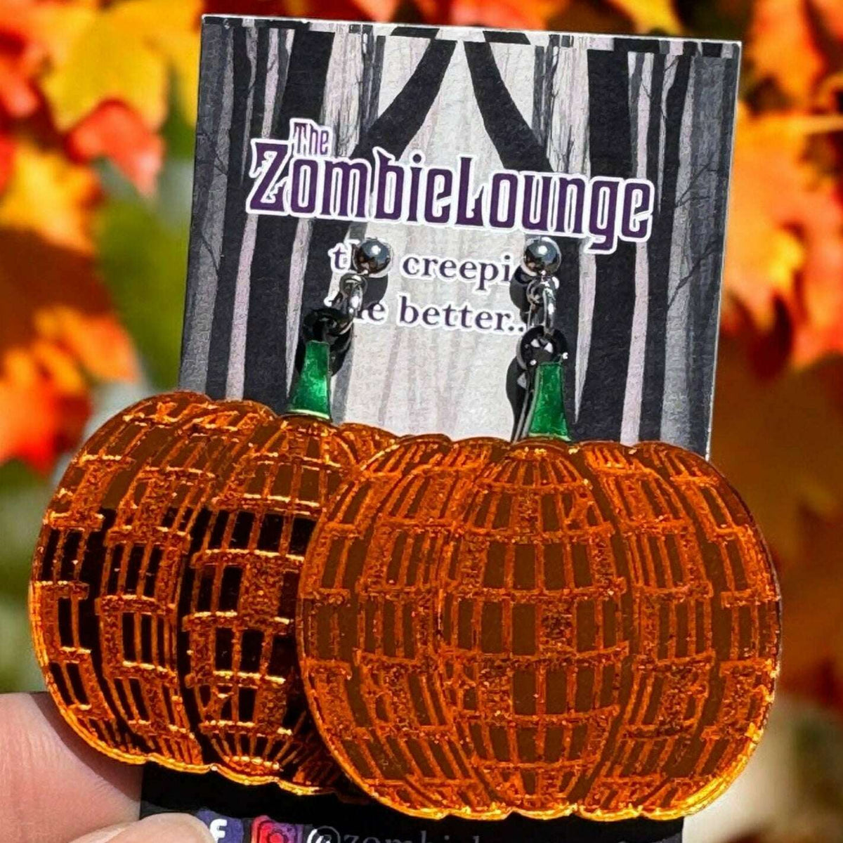 Disco Pumpkin Acrylic Halloween Earrings - Che Cose Belle