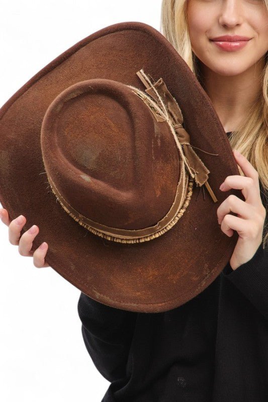 Distress Vintage Shapable Fedora Cowboy Hat - Che Cose Belle