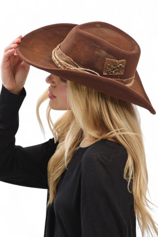 Distress Vintage Shapable Fedora Cowboy Hat - Che Cose Belle