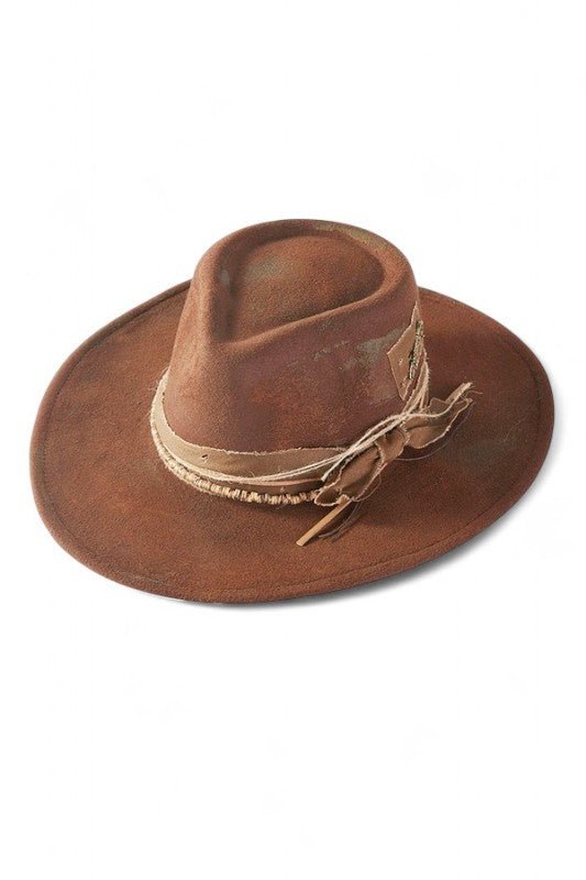 Distress Vintage Shapable Fedora Cowboy Hat - Che Cose Belle