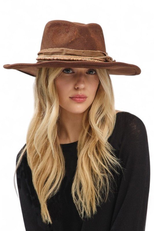 Distress Vintage Shapable Fedora Cowboy Hat - Che Cose Belle