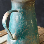 Distressed Green Garden Luster Long Mouth Pitcher - Che Cose Belle