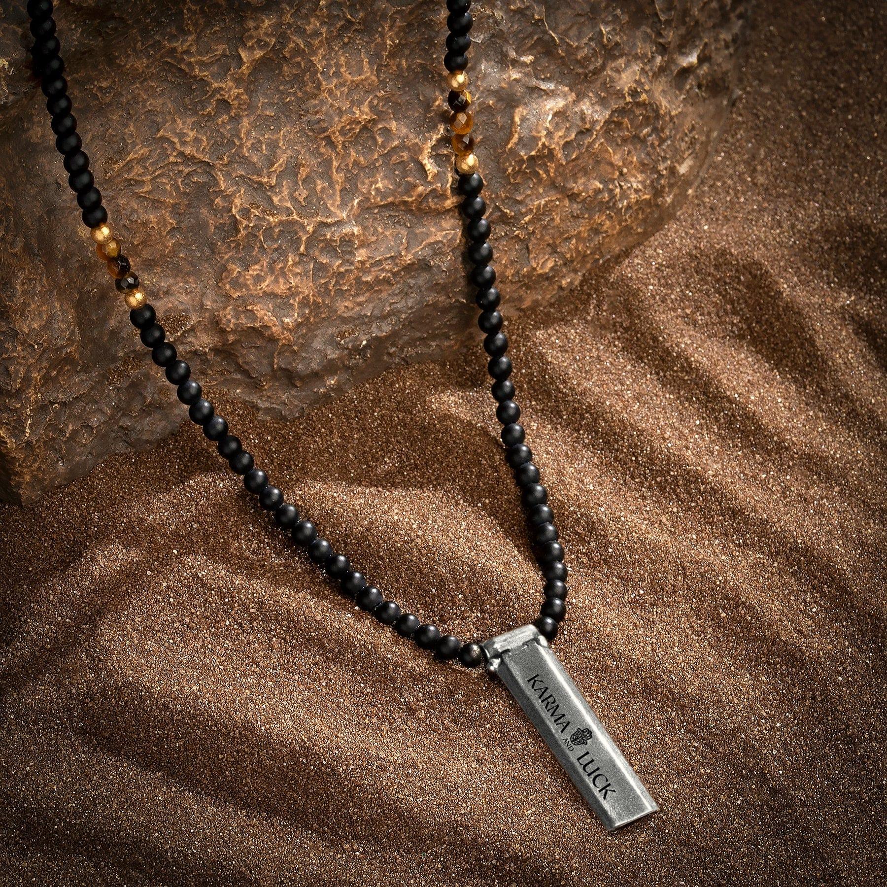 Divine Energy - Onyx Tiger's Eye Triple Protection Necklace - Che Cose Belle