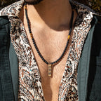 Divine Energy - Onyx Tiger's Eye Triple Protection Necklace - Che Cose Belle