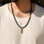 Divine Energy - Onyx Tiger's Eye Triple Protection Necklace - Che Cose Belle