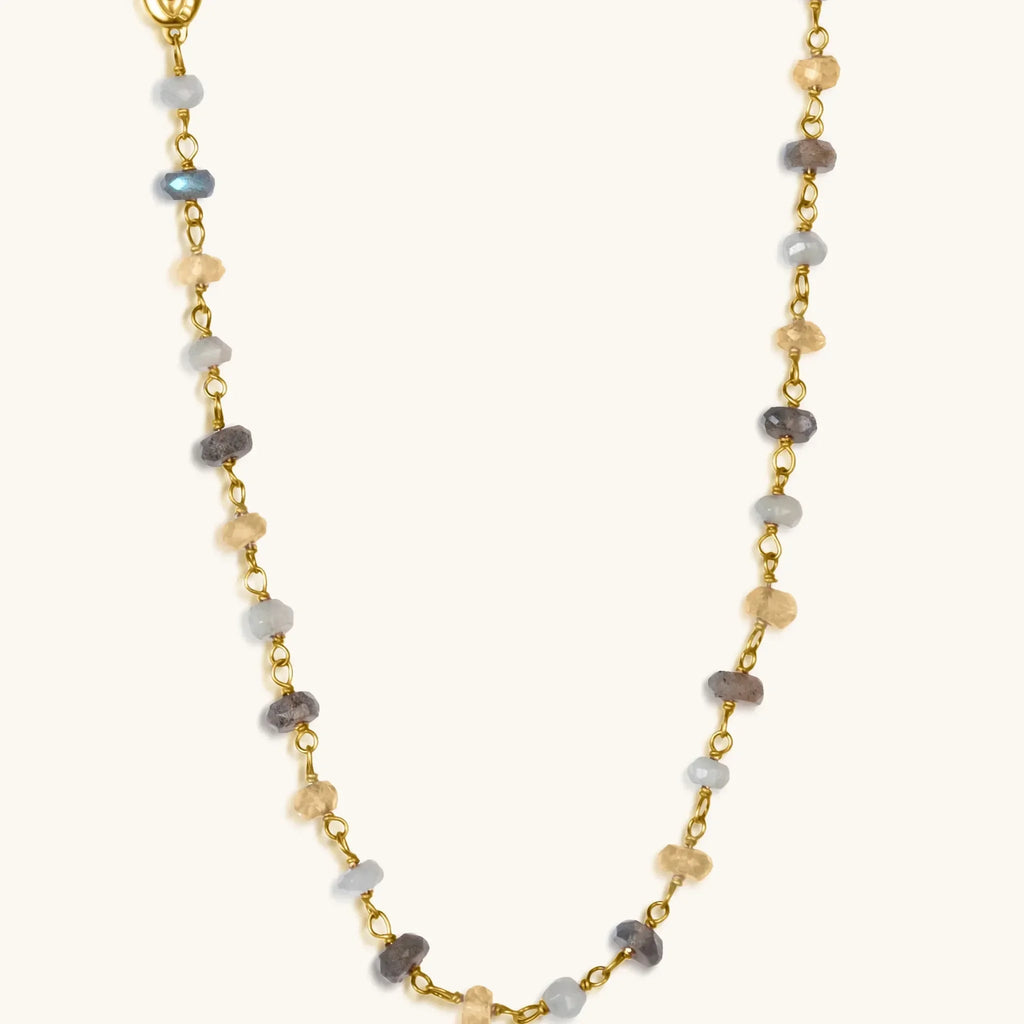 Divine Happiness - Citrine Labradorite Moonstone Wrap - Che Cose Belle