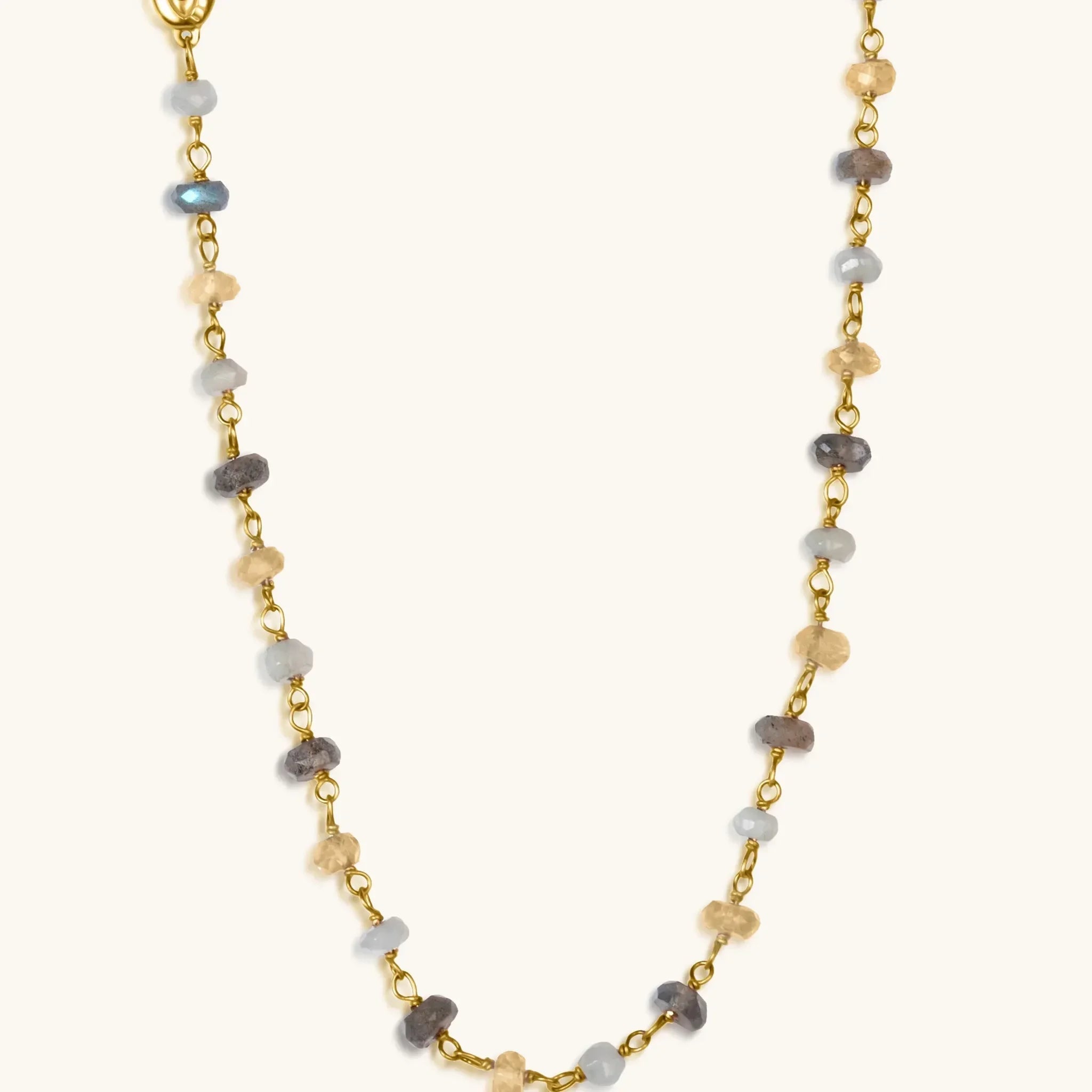 Divine Happiness - Citrine Labradorite Moonstone Wrap - Che Cose Belle