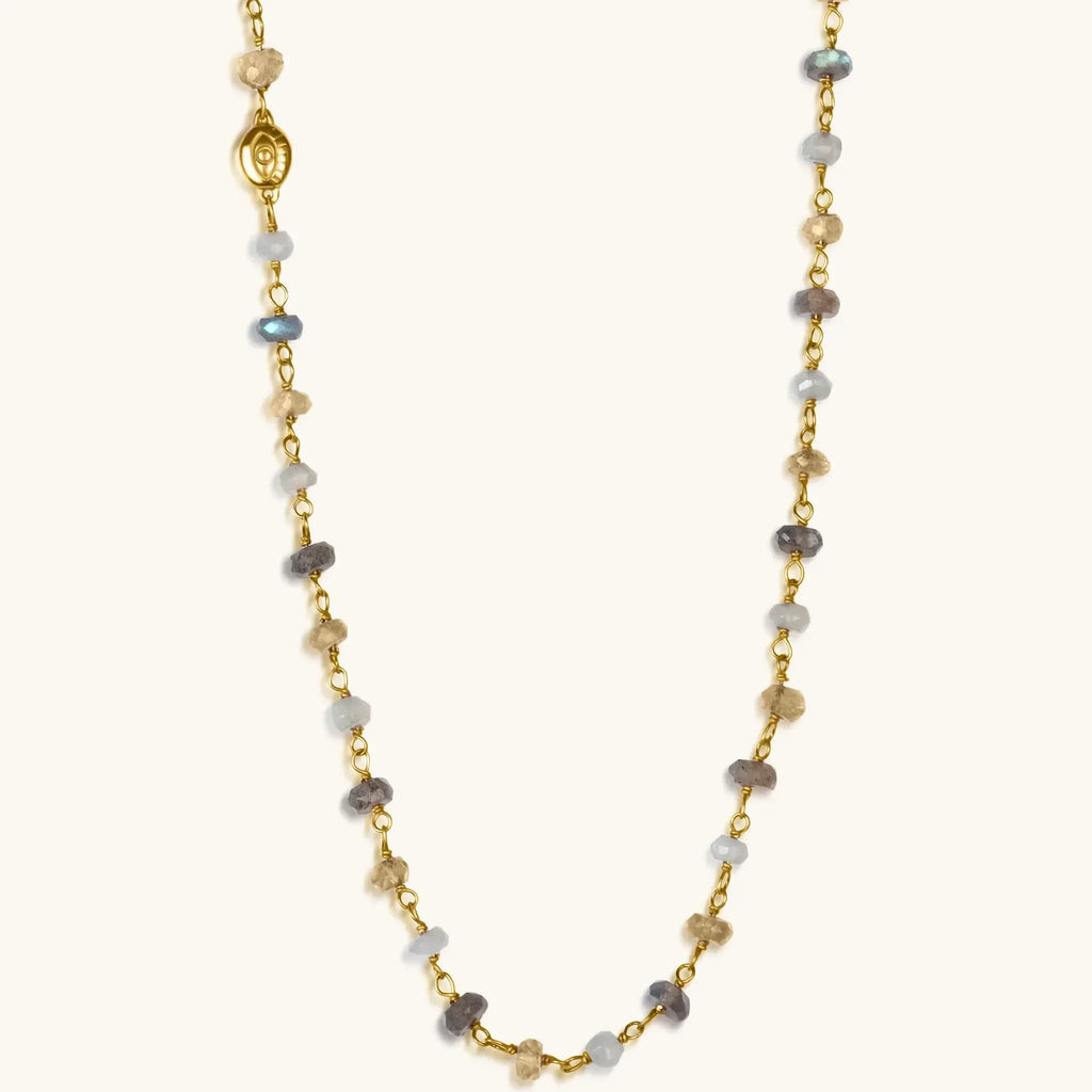 Divine Happiness - Citrine Labradorite Moonstone Wrap - Che Cose Belle