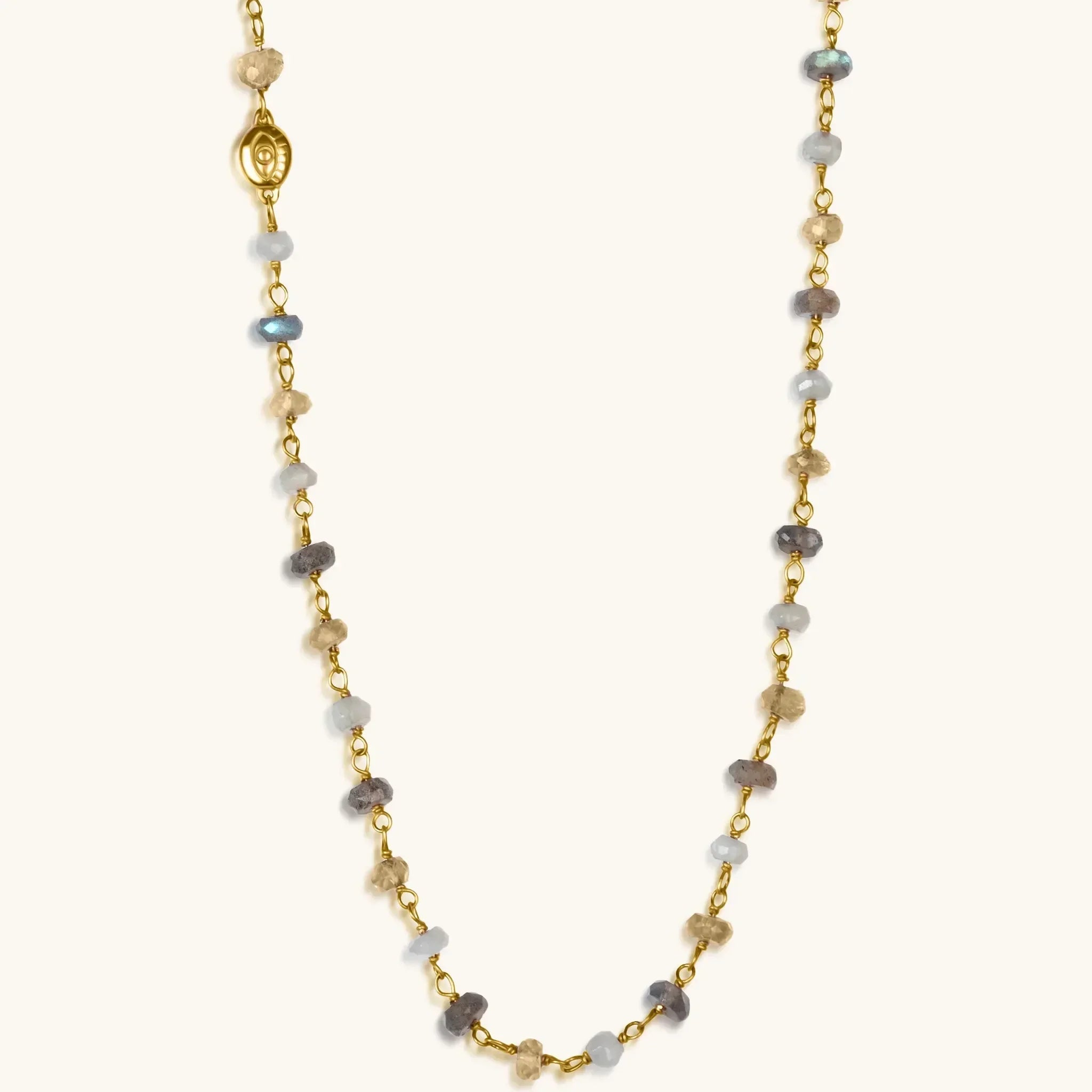 Divine Happiness - Citrine Labradorite Moonstone Wrap - Che Cose Belle