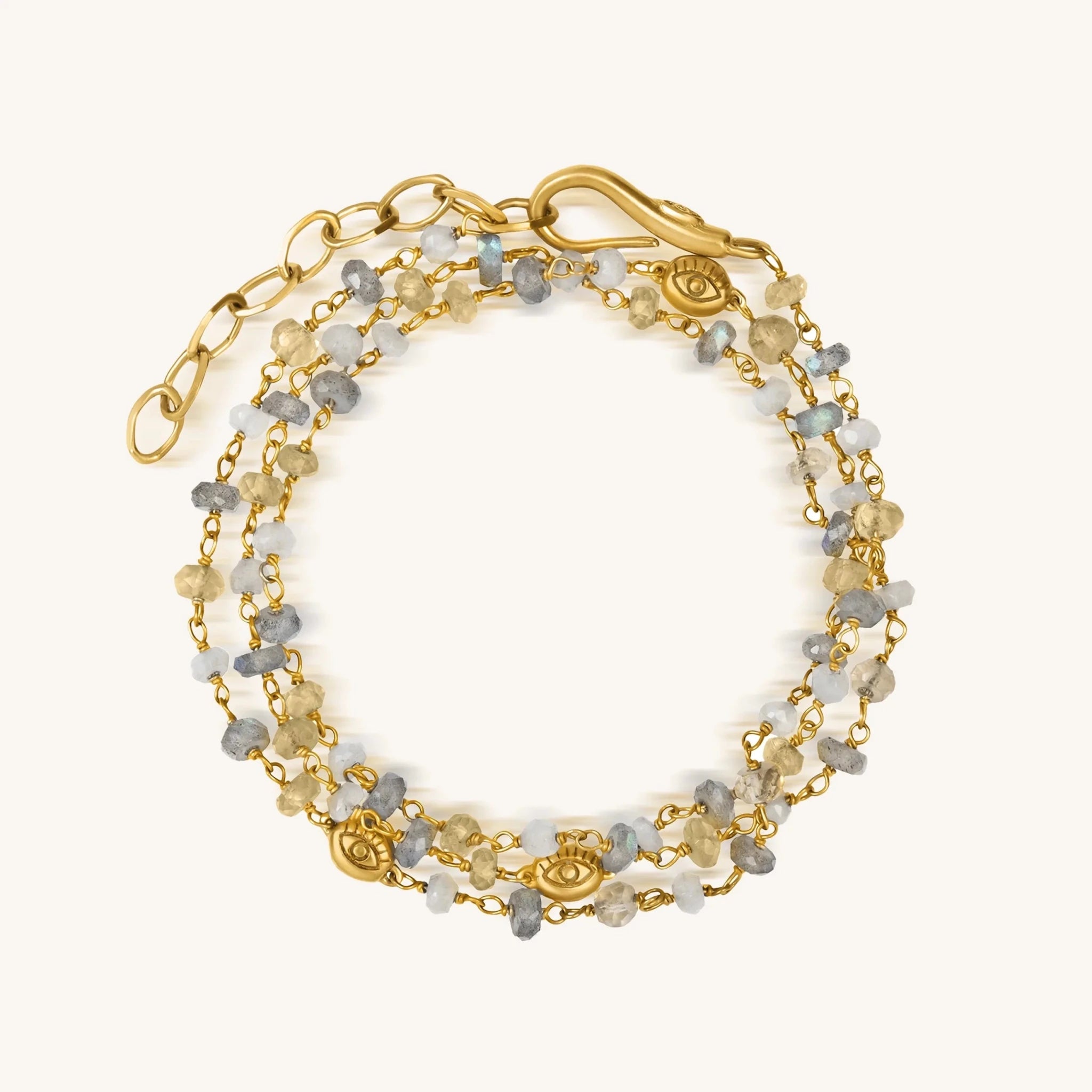 Divine Happiness - Citrine Labradorite Moonstone Wrap - Che Cose Belle