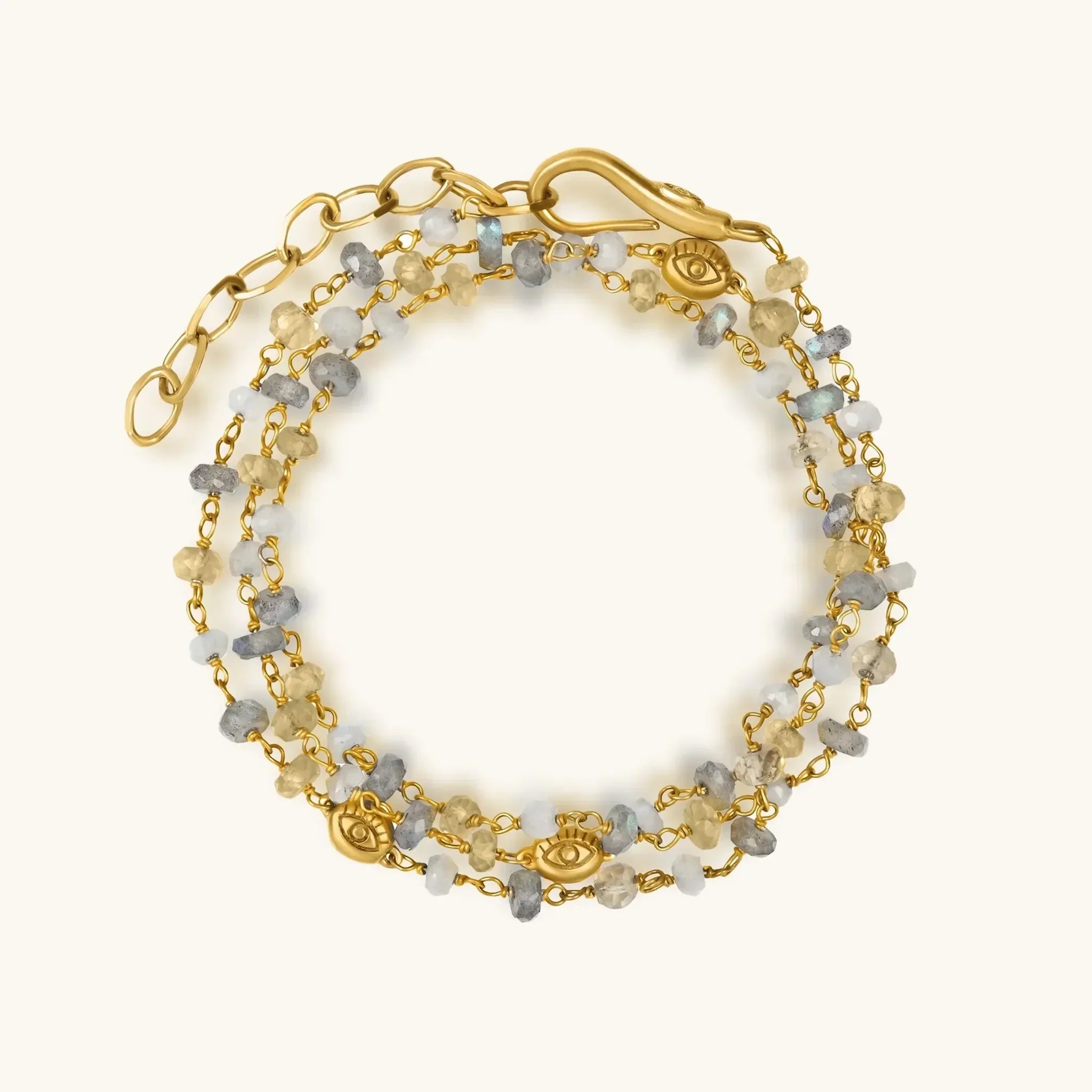 Divine Happiness - Citrine Labradorite Moonstone Wrap - Che Cose Belle