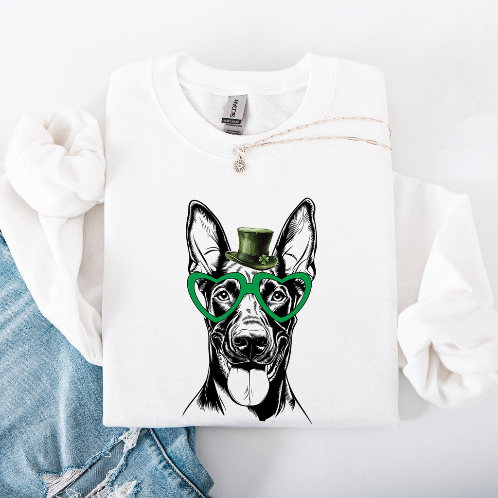 Doberman, Adorable Dog, St Patrick's Day, Lucky, Irish Sweatshirt - Che Cose Belle