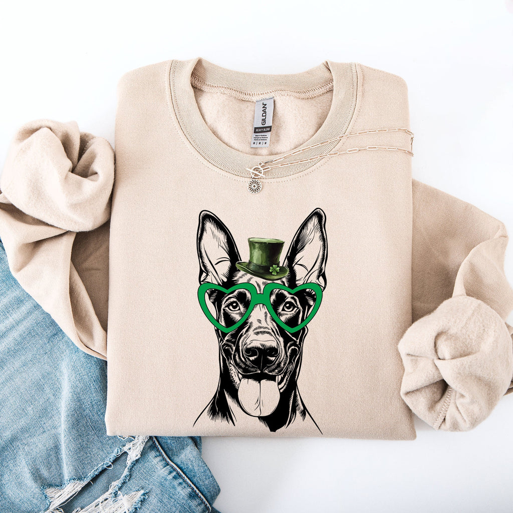 Doberman, Adorable Dog, St Patrick's Day, Lucky, Irish Sweatshirt - Che Cose Belle
