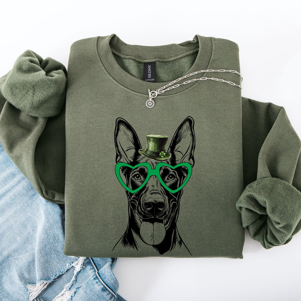 Doberman, Adorable Dog, St Patrick's Day, Lucky, Irish Sweatshirt - Che Cose Belle