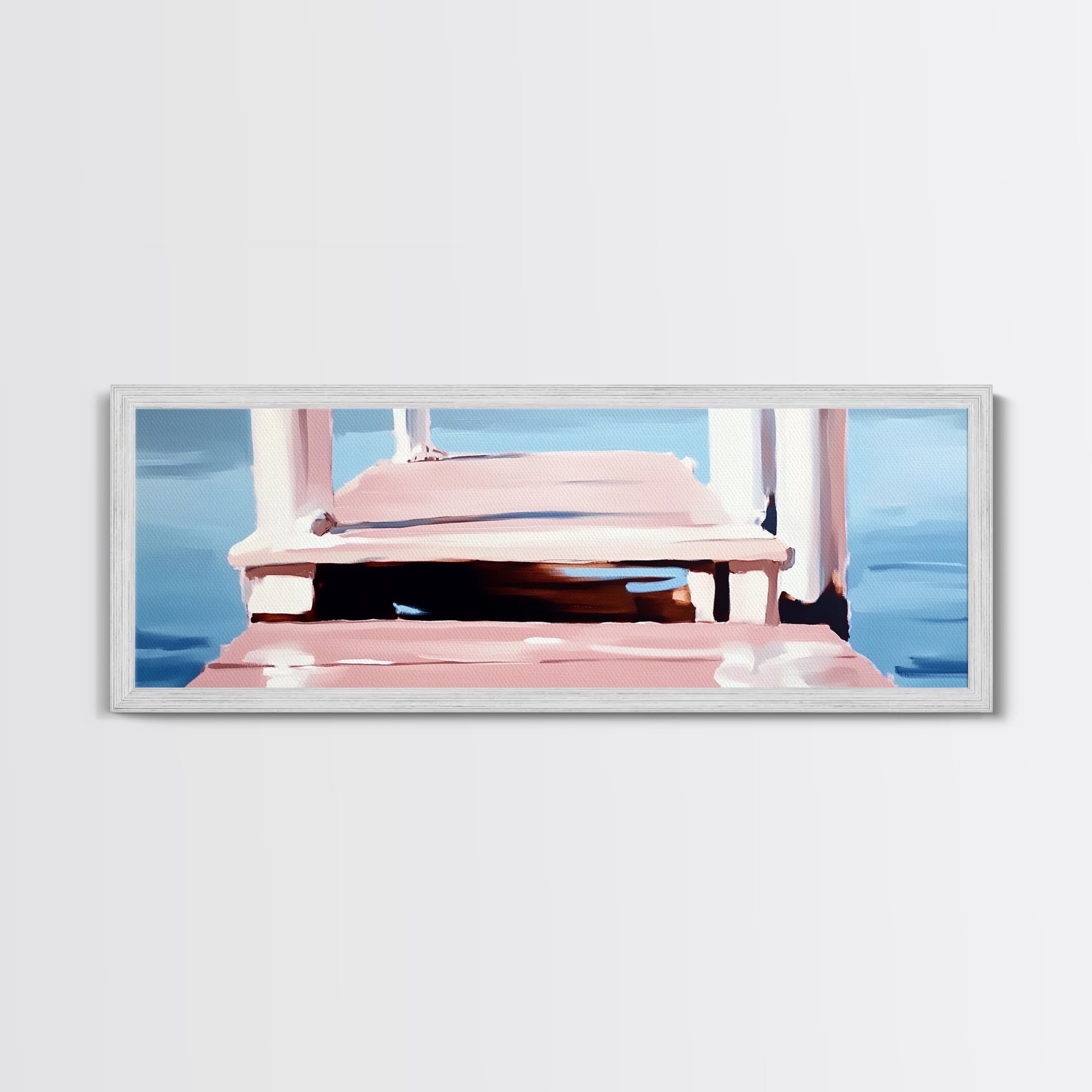 Dock on Water, Serene Reflection, Minimalist Art, Nautical Decor, Canvas Print, Coastal Home Art, Relaxing Wall Art, Lake House Decor - Che Cose Belle
