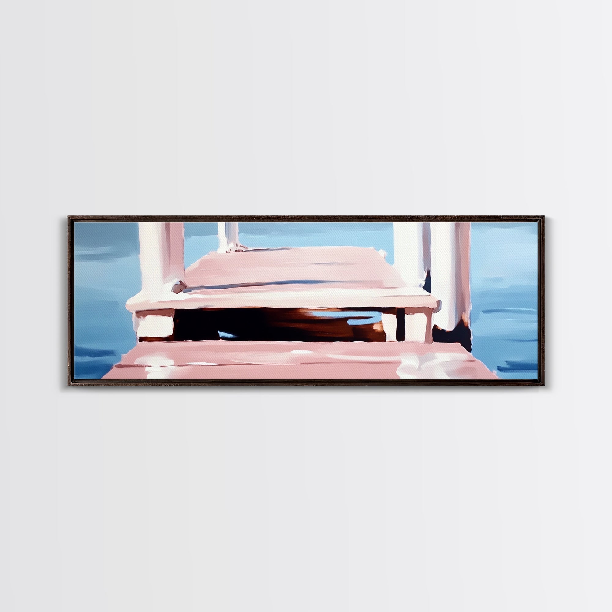 Dock on Water, Serene Reflection, Minimalist Art, Nautical Decor, Canvas Print, Coastal Home Art, Relaxing Wall Art, Lake House Decor - Che Cose Belle