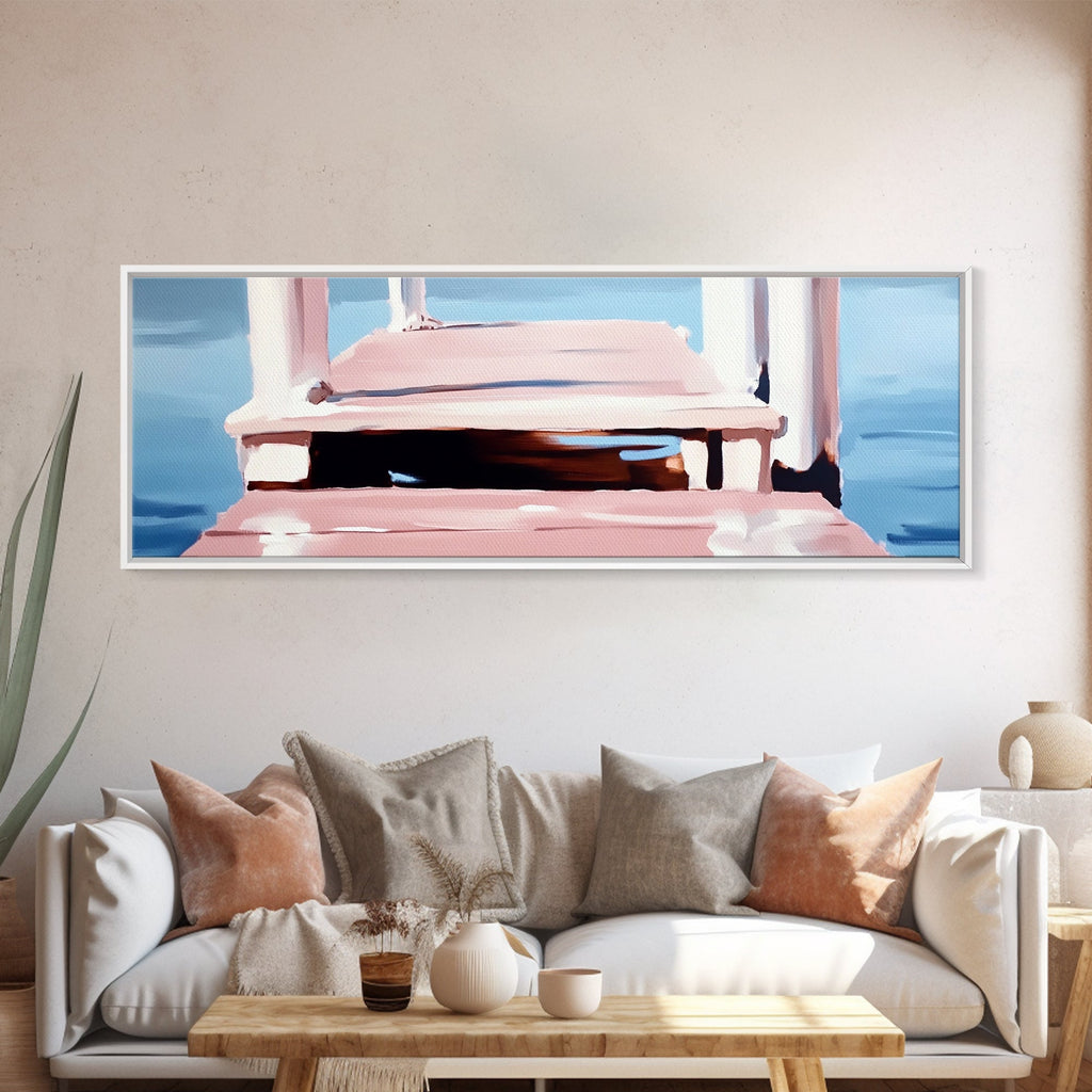 Dock on Water, Serene Reflection, Minimalist Art, Nautical Decor, Canvas Print, Coastal Home Art, Relaxing Wall Art, Lake House Decor - Che Cose Belle