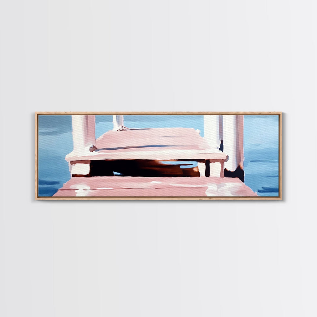 Dock on Water, Serene Reflection, Minimalist Art, Nautical Decor, Canvas Print, Coastal Home Art, Relaxing Wall Art, Lake House Decor - Che Cose Belle